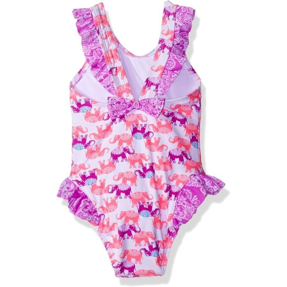 Hula Star 3T Girl's Barnum & Bailey ELEPHANT One Piece Swimsuit EUC Pink Purple - Picture 3 of 8